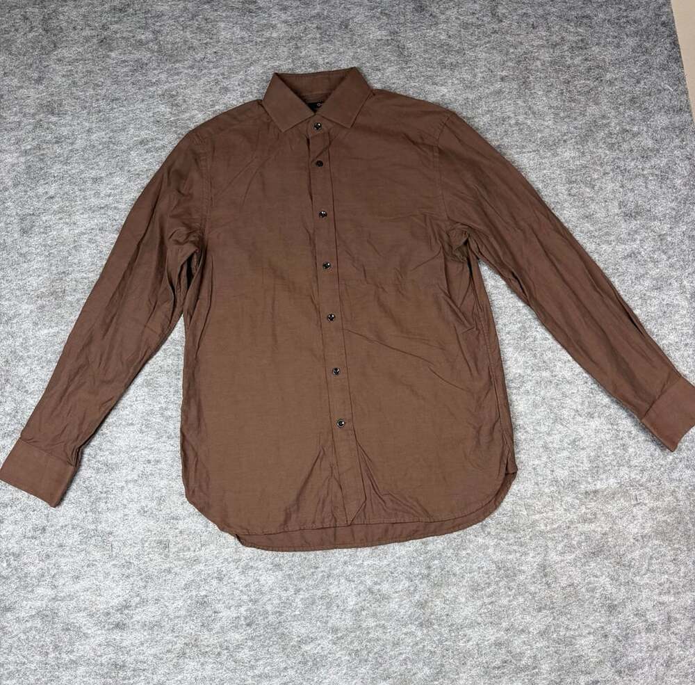 Quince Button-Up Shirt Size M Brown Long Sleeve Collared